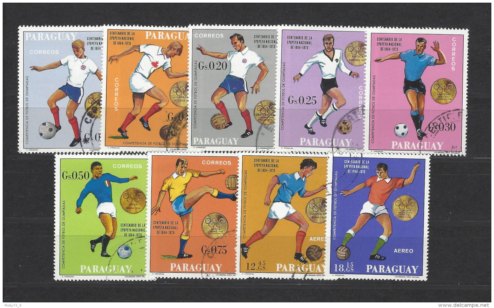 Paraguay - 1970 - Usato/used - Calcio - Mi N. 1951/59 - Altri & Non Classificati