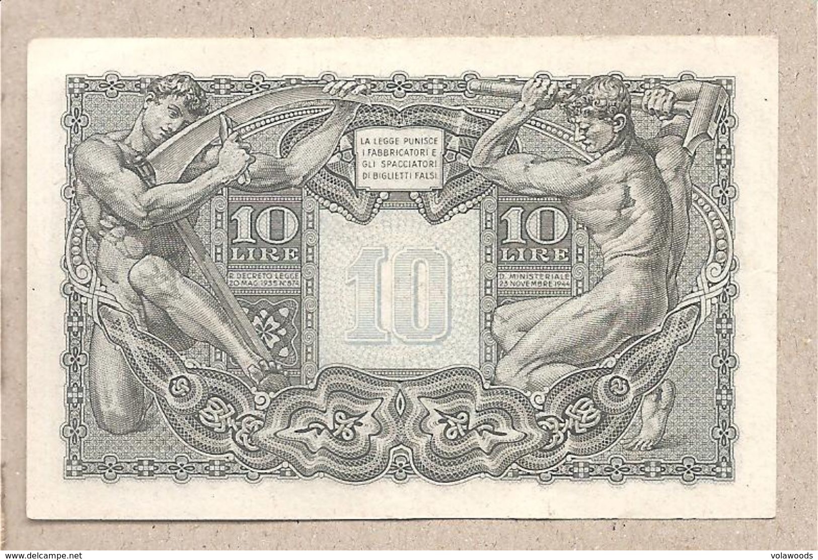 Italia - Banconota Non Circolata FdS Da 10 £ "Giove" - 1944 Bolaffi/Cavallaro/Giovinco - Italia – 10 Lire