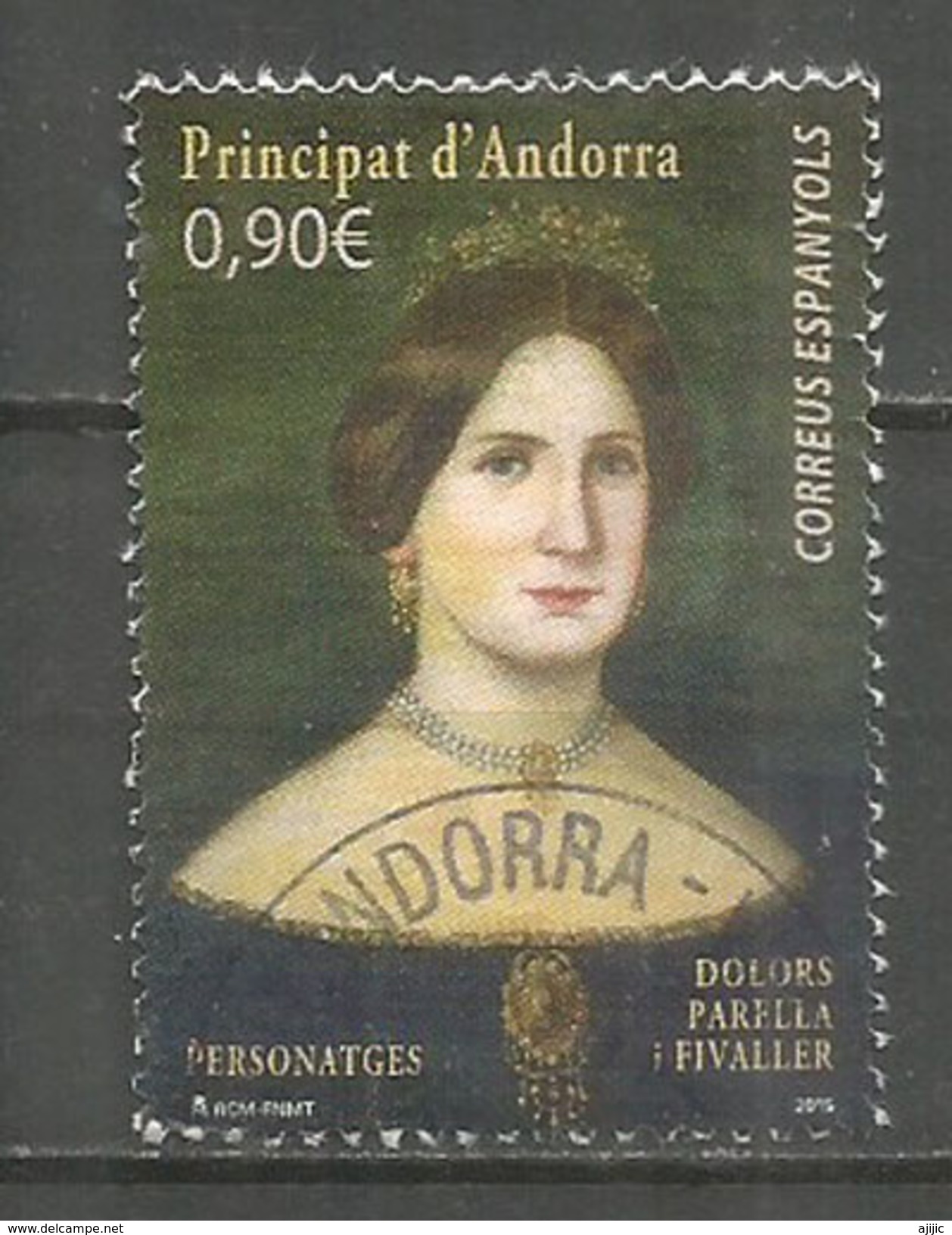 La Baronesa María Dolores Parrella, 2015,  Un Timbre Oblitéré, 1 ère Qualité, Cachet Rond. AND.ESP - Usados