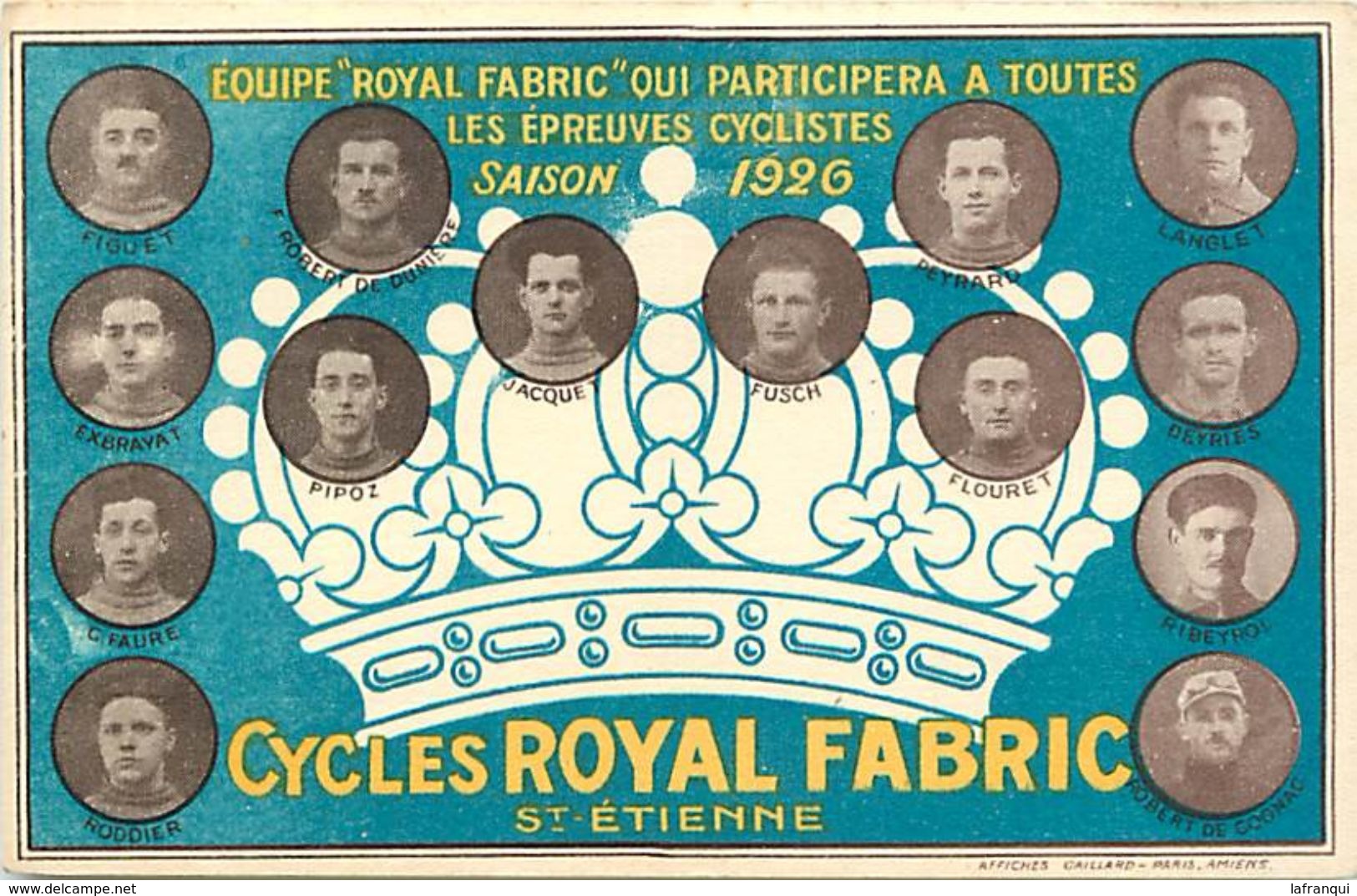 - Themes Div- Ref V429- Sports - Cyclisme -cyclistes - Equipe Royal Fabric Qui Participa A Toutes Les Epreuves Cyclistes - Cyclisme