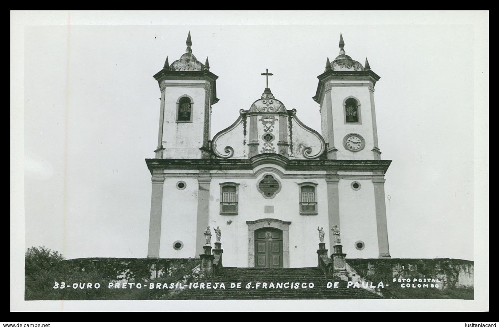 MINAS GERAIS-OURO PRETO - Igreja De S. Francisco De Paula ( Ed.Foto Postal Colombo Nº 33) Carte Postale - Belo Horizonte