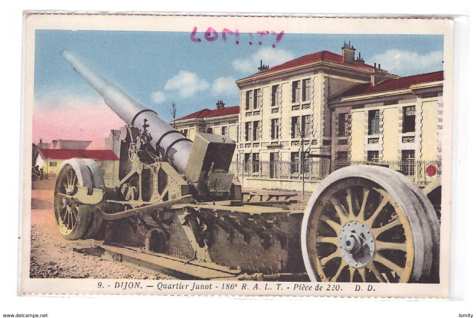 21 Dijon Quartier Junot 186e RALT Artillerie Pièce De 220 Canon Correspondance 1934 - Dijon