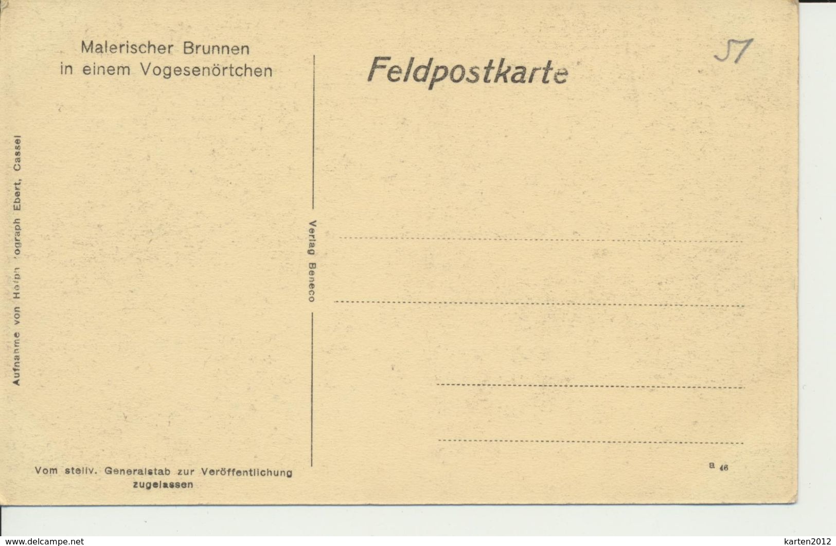 AK "Stadtbrunnen (Elsaß) Als Pferdetränke" - Guerra 1914-18