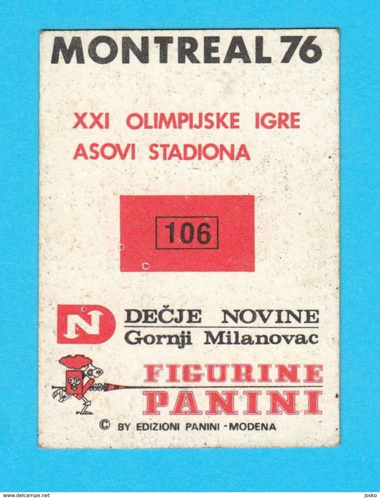 PANINI OLYMPIC GAMES MONTREAL 76 (Yugoslav Edition) - No. 106. MIKE BOIT Athletics Kenia Juex Olympiques 1976 - Athlétisme