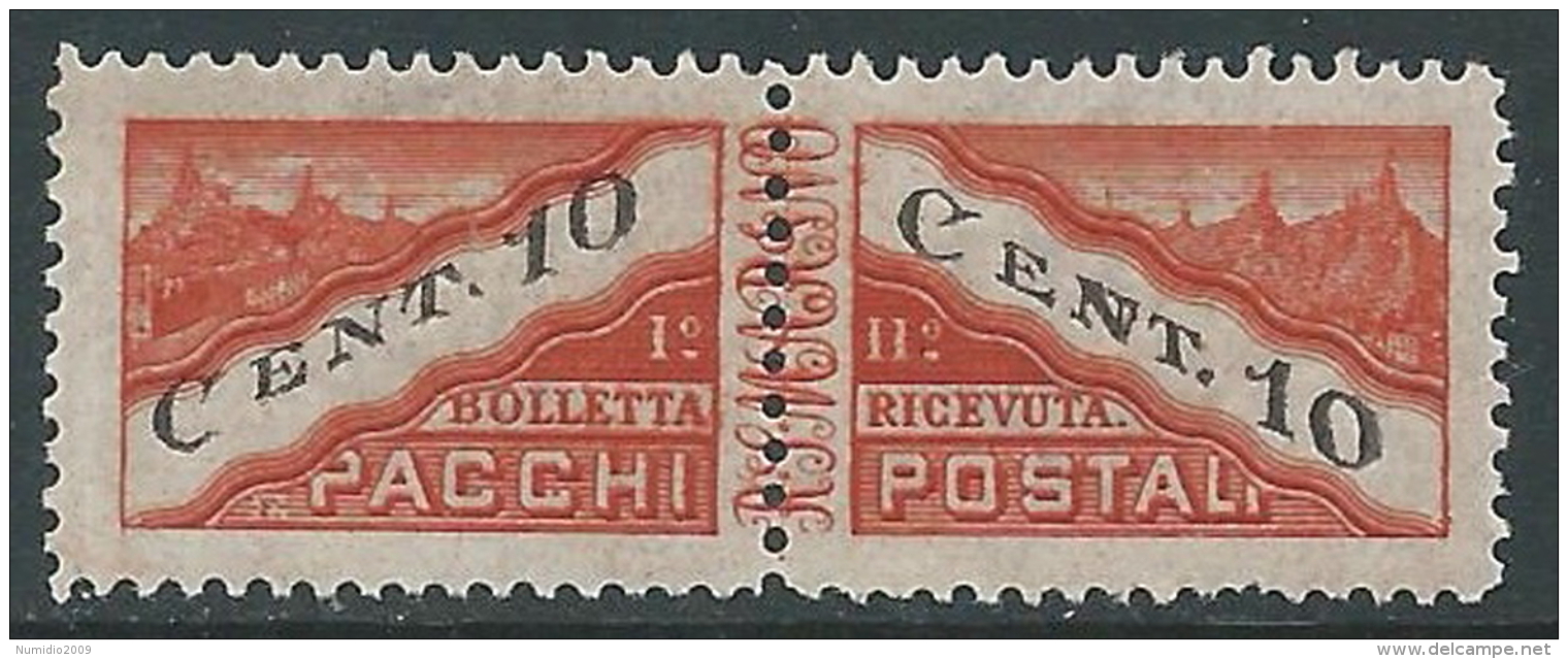 1945 SAN MARINO PACCHI POSTALI 10 CENT MNH ** - R6-7 - Paquetes Postales