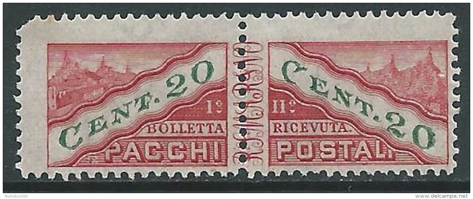 1945 SAN MARINO PACCHI POSTALI 20 CENT MNH ** - R6-7 - Colis Postaux