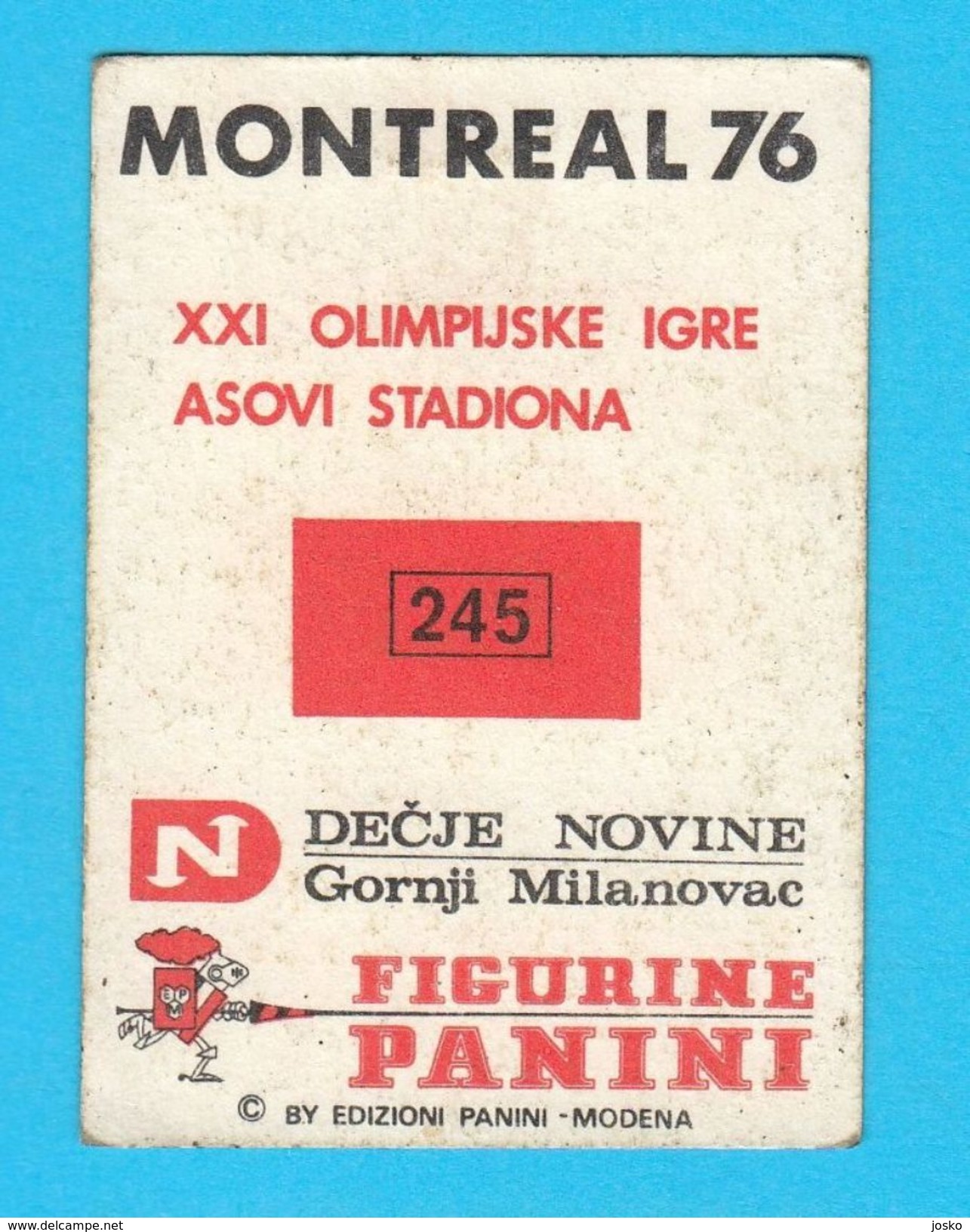 PANINI OLYMPIC GAMES MONTREAL '76. N 245 MARCELLO GUARDUCCI Italy Italia Swimming Juex Olympiques 1976 *Yugoslav Edition - Nuoto