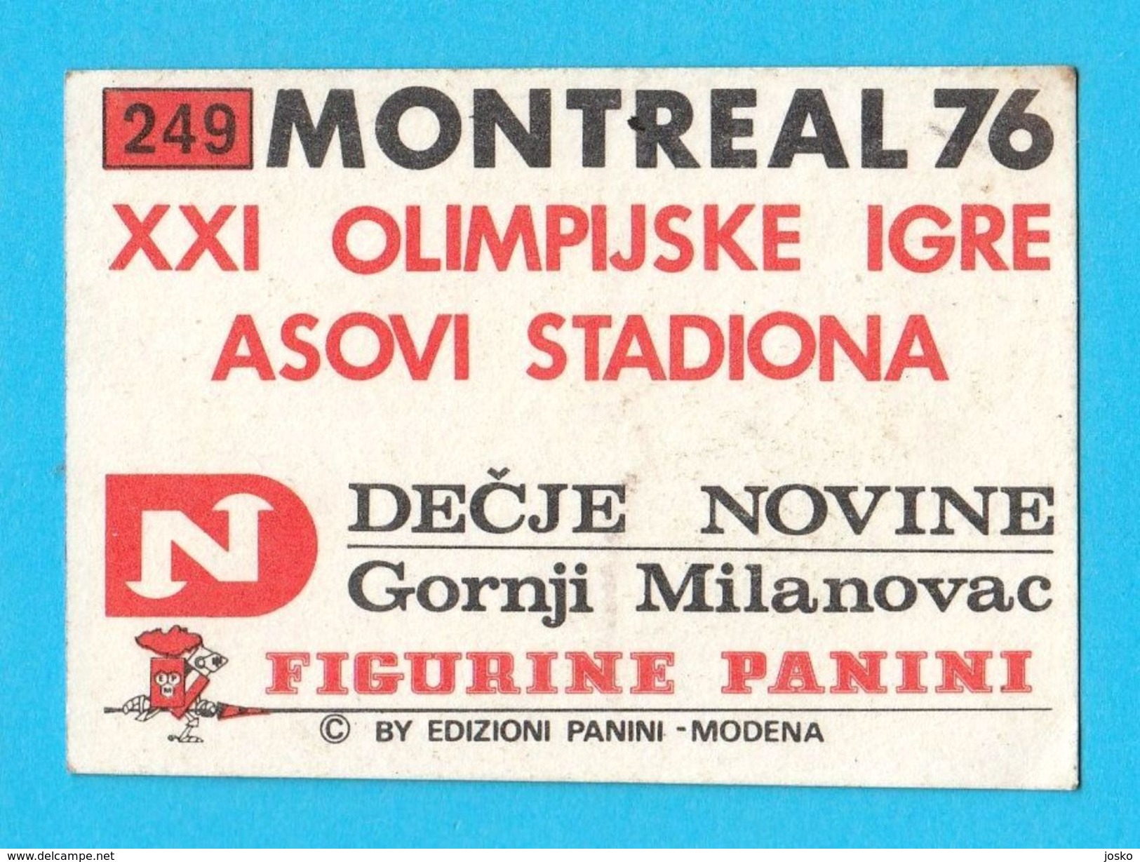 PANINI OLYMPIC GAMES MONTREAL '76. No. 249. SHIRLEY BABASHOFF USA Swimming Juex Olympiques 1976 * Yugoslav Edition - Swimming
