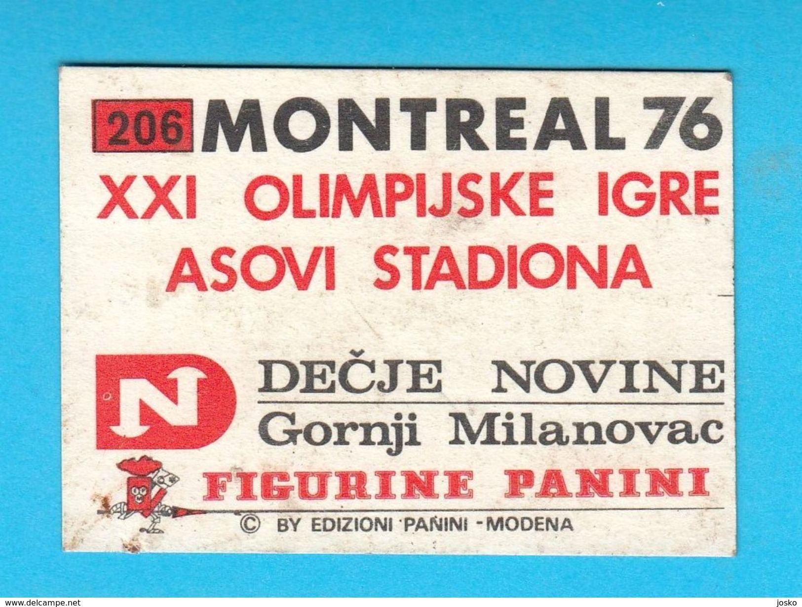 PANINI OLYMPIC GAMES MONTREAL 76 No 206 NIKOLAI ANDRIANOV Soviet Union Russia Gymnastics Juex Olympiques * Yugoslav Ed. - Gymnastics