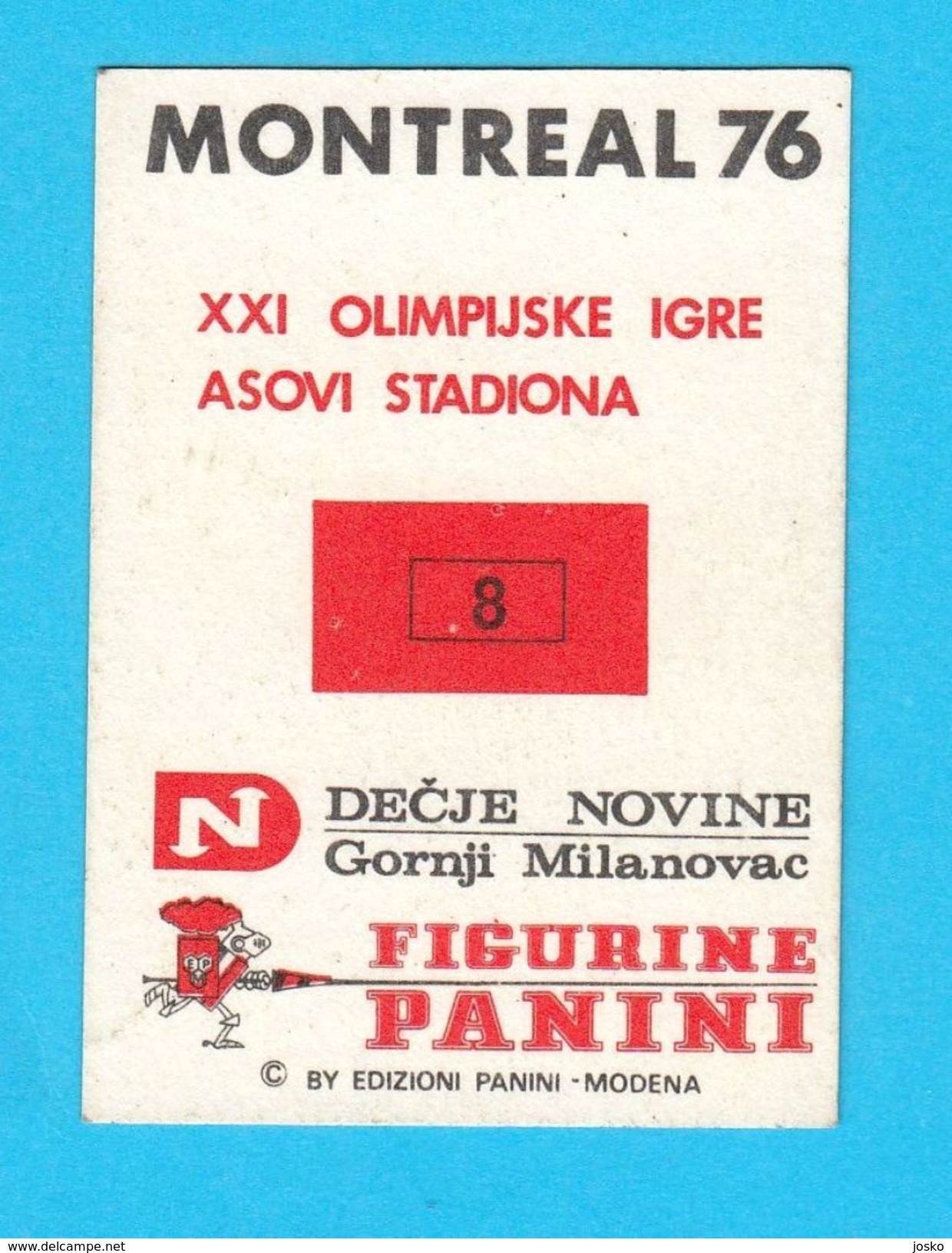 PANINI OLYMPIC GAMES MONTREAL '76 No. 8 HENRI DE BAILLET-LATOUR Belgium Olympia Juex Olympiques 1976. * Yugoslav Edition - Trading Cards