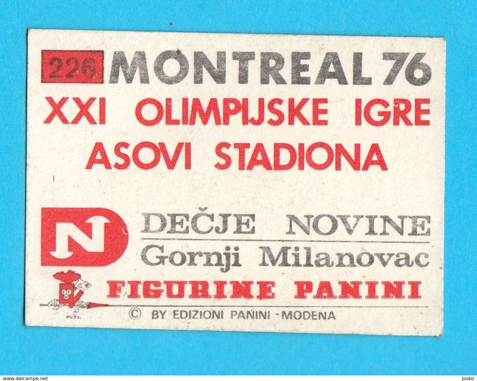 PANINI OLYMPIC GAMES MONTREAL '76 No. 226. ROMANIA Handball Hand-ball Olympia Juex Olympiques 1976. * Yugoslav Edition - Handball