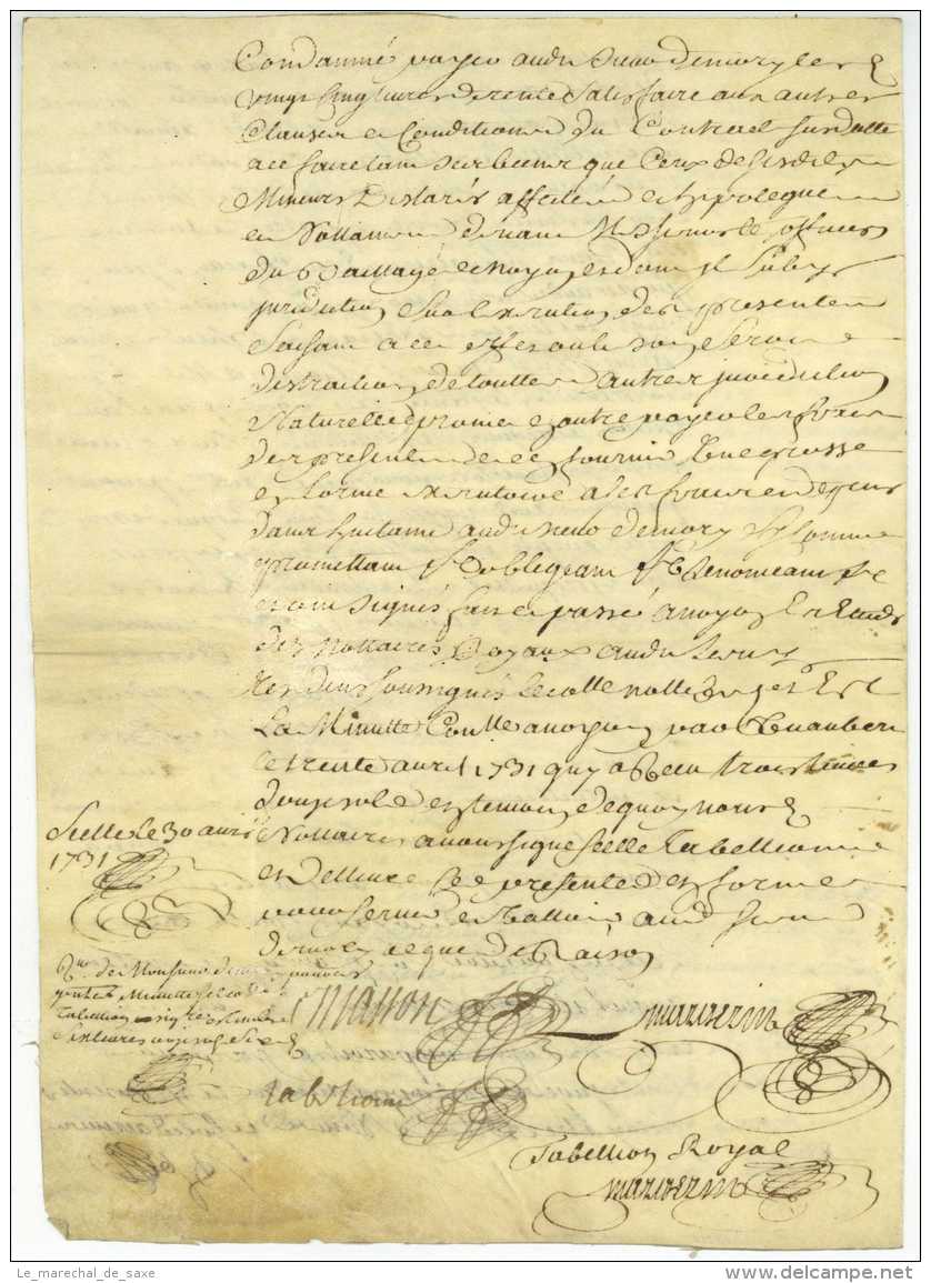 Generalite De Soissons 1731 4 Pp. Parchemin NOYON Grehen Signatures - Manuscripts