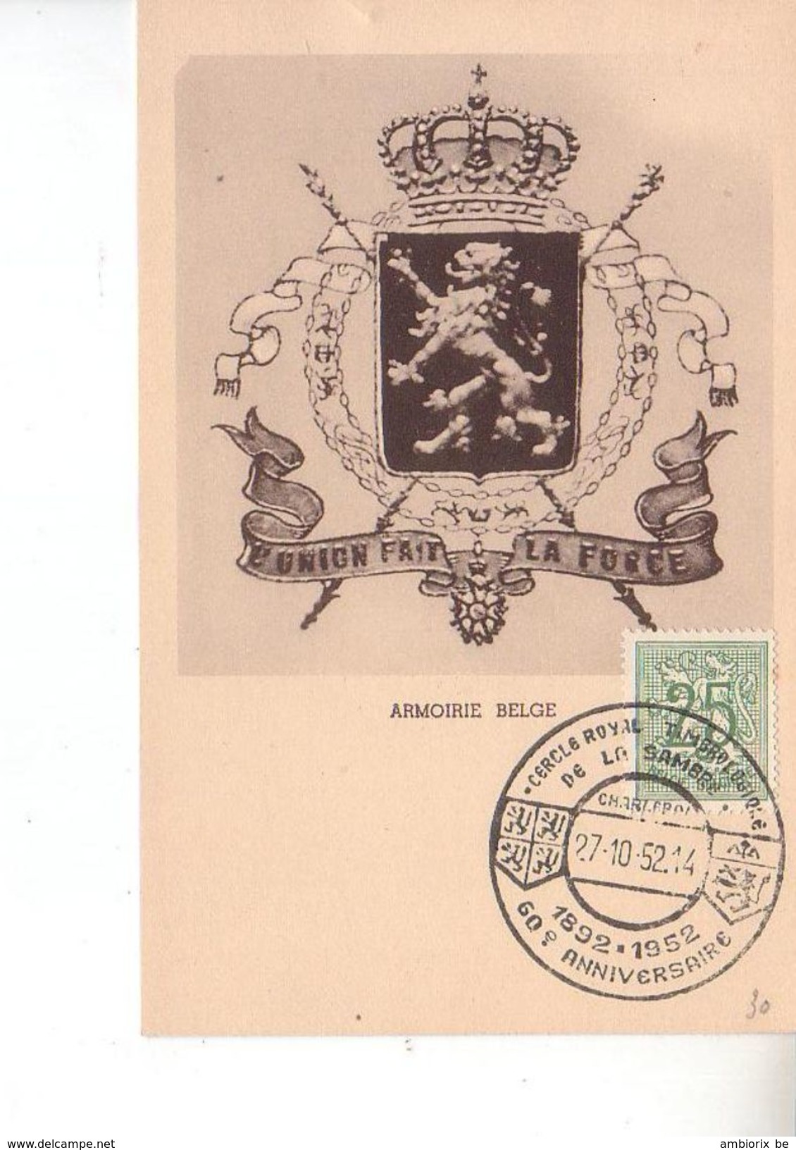 Carte Max 852 Armoirie Belge - 1934-1951