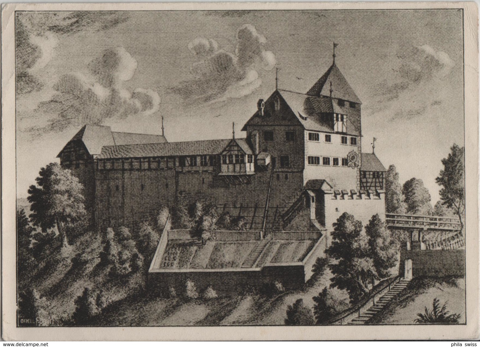 Schloss Grüningen 1730, Südseite. Nach G. Stricker - 900-Jahrfeier Von Schloss Und Städtchen - Grüningen