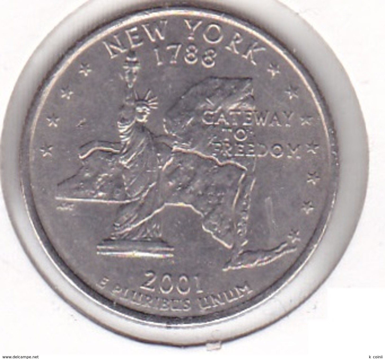 USA  United States - Quarter New York 2001 D - XF/SUP - 1999-2009: State Quarters