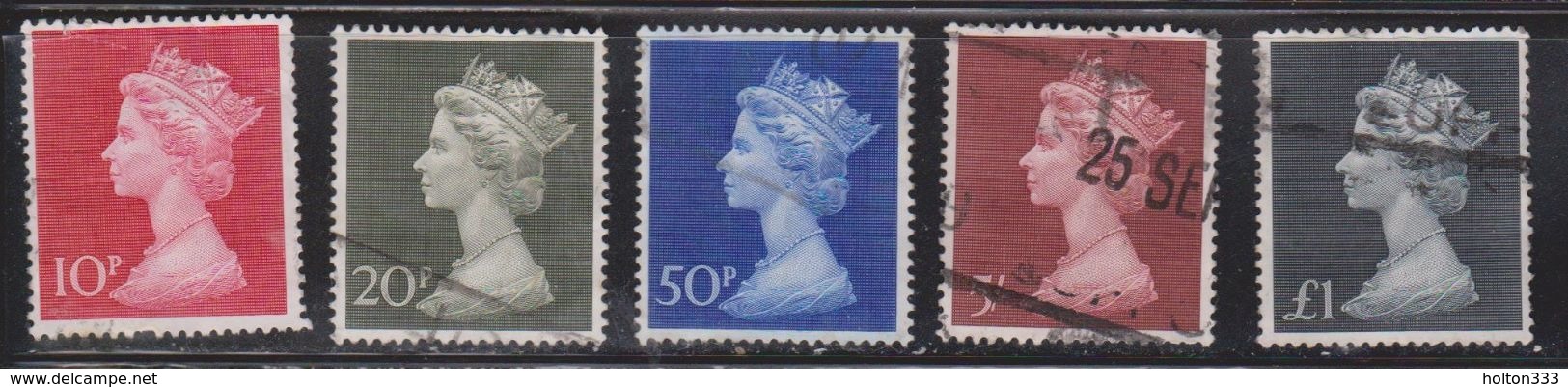 GREAT BRITAIN Scott # MH19, MH165-8 Used - QEII Heads - Oblitérés