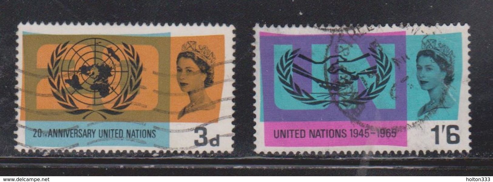 GREAT BRITAIN Scott # 440-1 Used - 20th Anniversary Of United Nations - Used Stamps