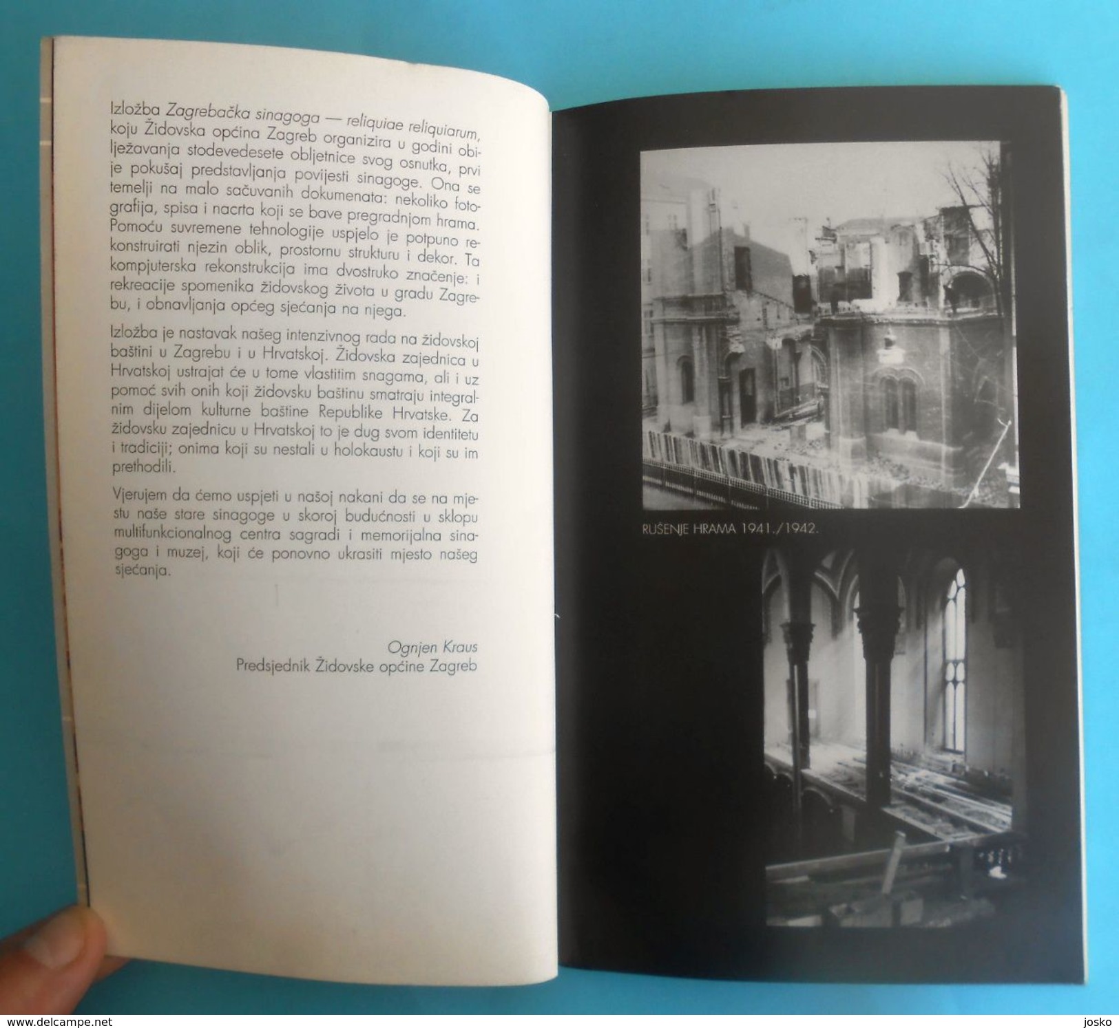 WW2 - JUDAISM - ZAGREBB SYNAGOGUE ... RELIQUIAE RELIQUIARUM Exhibition Catalog DESTROYED IN WW2 Jewish Judaica Holocaust - Religión & Esoterismo