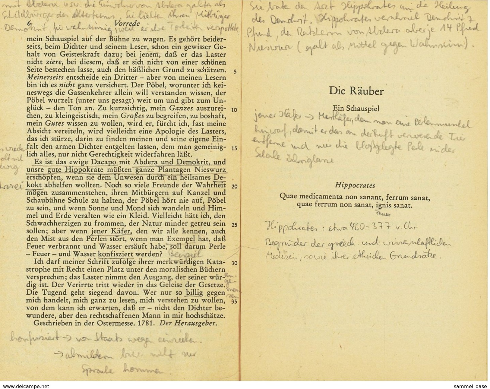 Reclam Heft  -  Friedrich Schiller : Die Räuber  -  Von 1969 - Auteurs All.