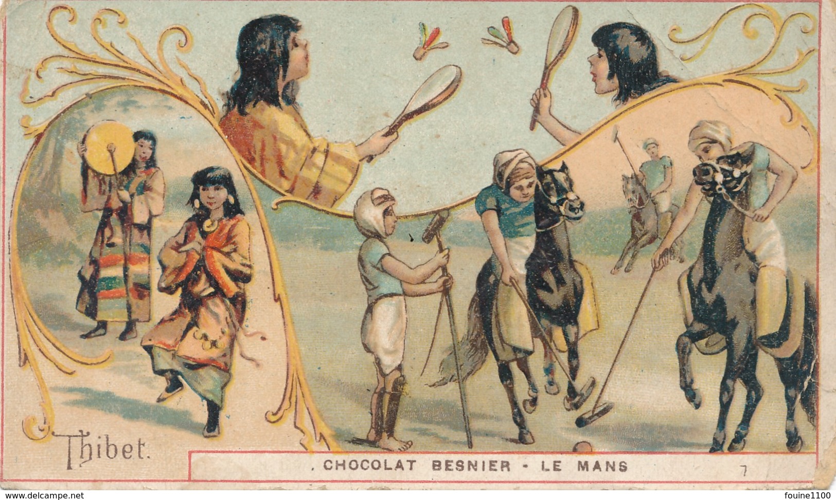 Chromo  LE THIBET Du CHOCOLAT BESNIER  LE MANS ( Recto Verso ) MAUVAIS ETAT - Autres & Non Classés