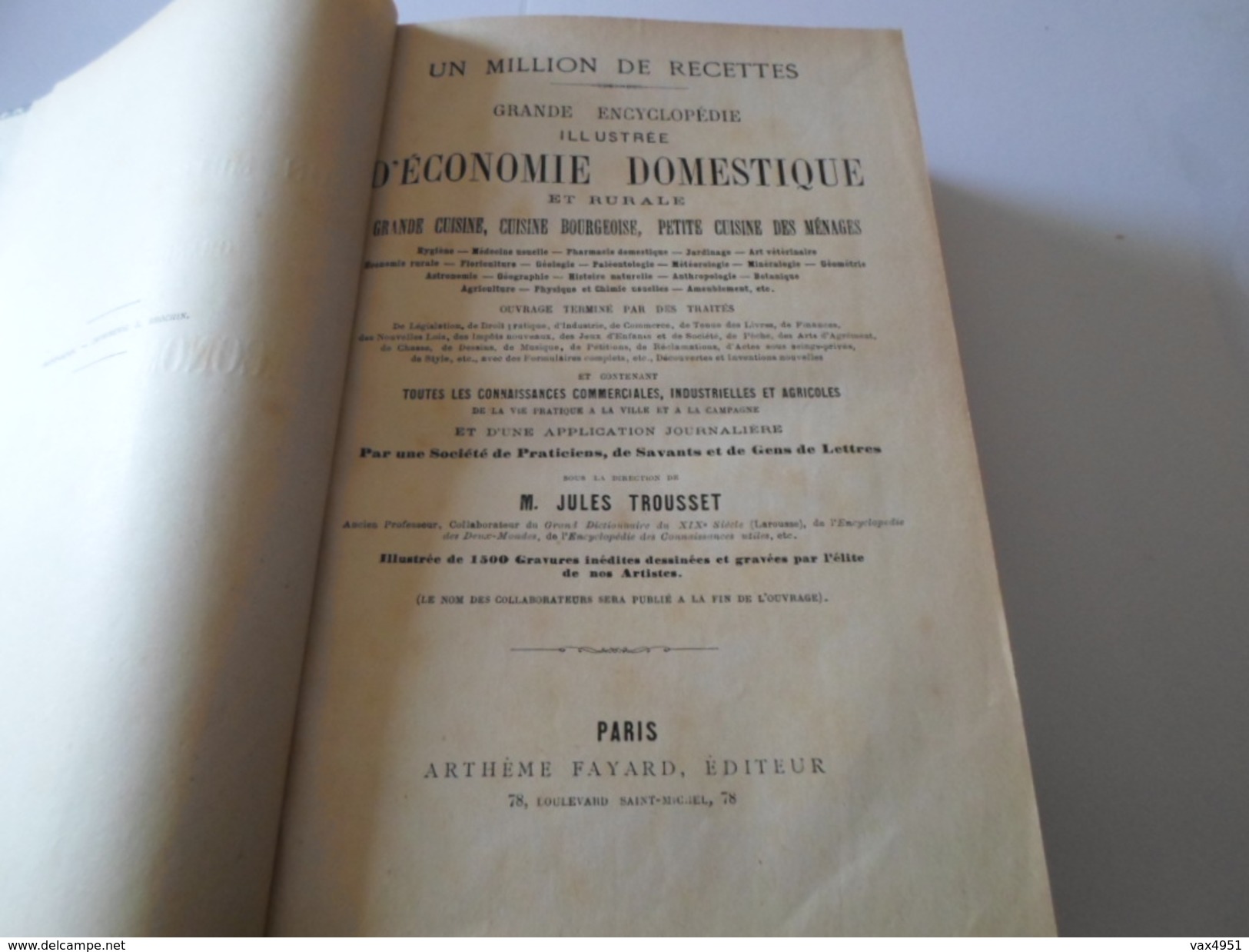 GRANDE ENCYCLOPEDIE D ECONOMIE DOMESTIQUE   ARTHEME FAYARD   TOME 1 +2 + 3  ****   A   SAISIR   ***** - Encyclopaedia