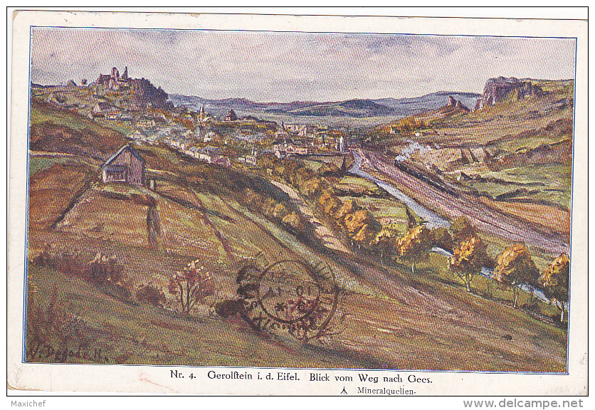 Carte Illustrée Par W Degode (Mineralquellen) - Gerolstein I. D. Eifel - Blick Vom Weg Nach Gees - Circ 1921 - Gerolstein