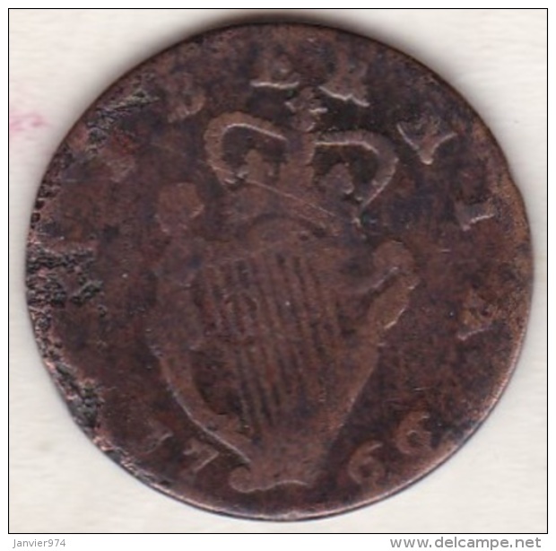 Irlande. &frac12; Penny 1766, GEORGE III, Copper, KM# 137 - Ierland