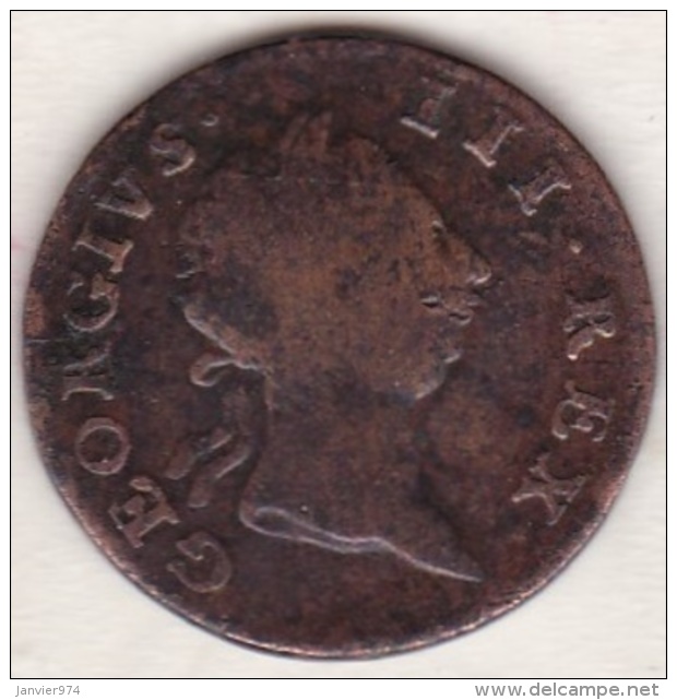 Irlande. &frac12; Penny 1766, GEORGE III, Copper, KM# 137 - Ierland