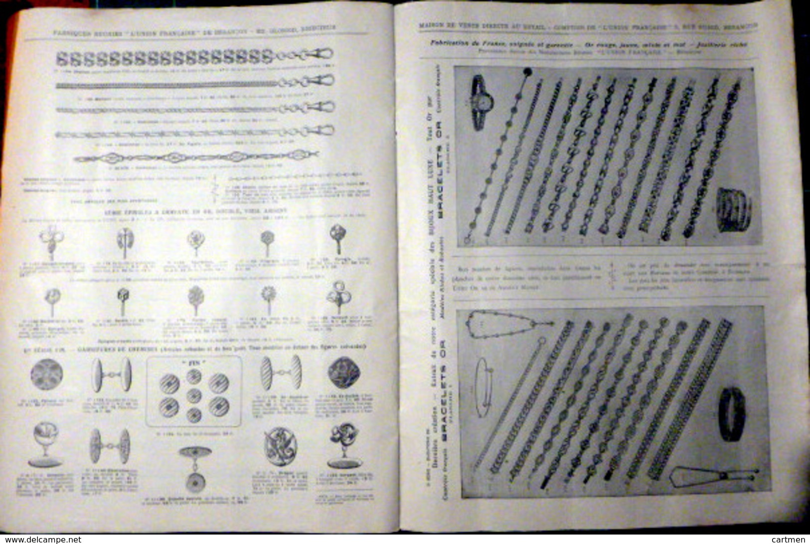 BESANCON BIJOUX OR ARGENT ORFEVRERIE CATALOGUE GLORIOD MONTRES CHRONOMETRE MENAGERE CHEVALIERE MEDAILLES VERS 1900 - Autres & Non Classés