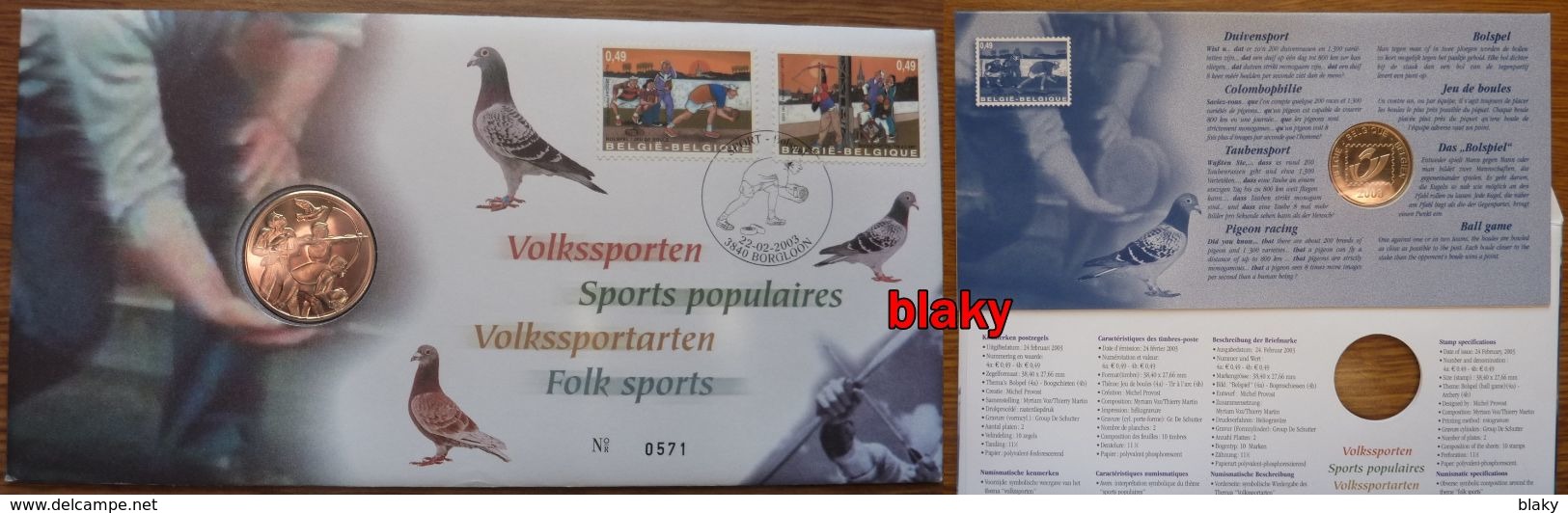 2003-sports Populaires En Blegique - Numisletter