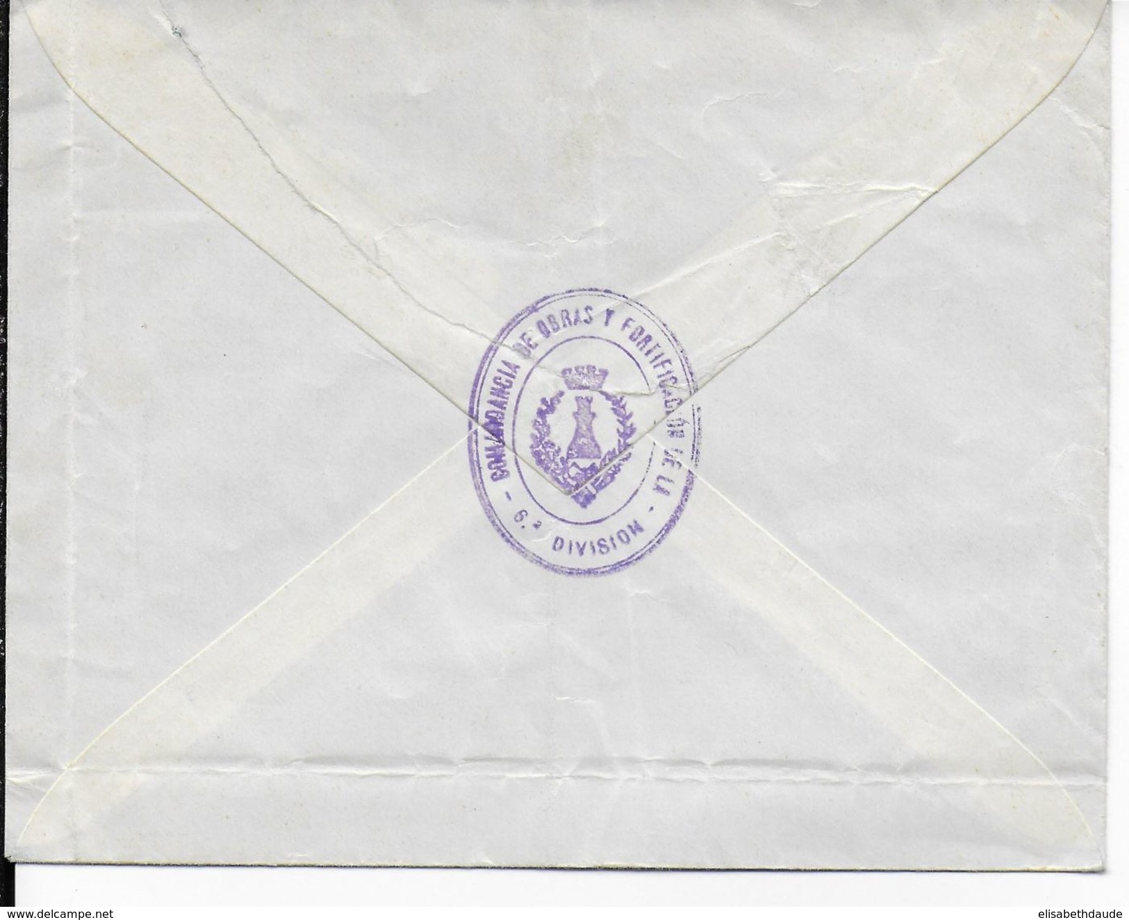 ESPAGNE - 1936 - ENVELOPPE En FRANCHISE Du COMMANDANT Des FORTIFICATIONS De La 6° DIVISION => PARIS - Nationalistische Censuur