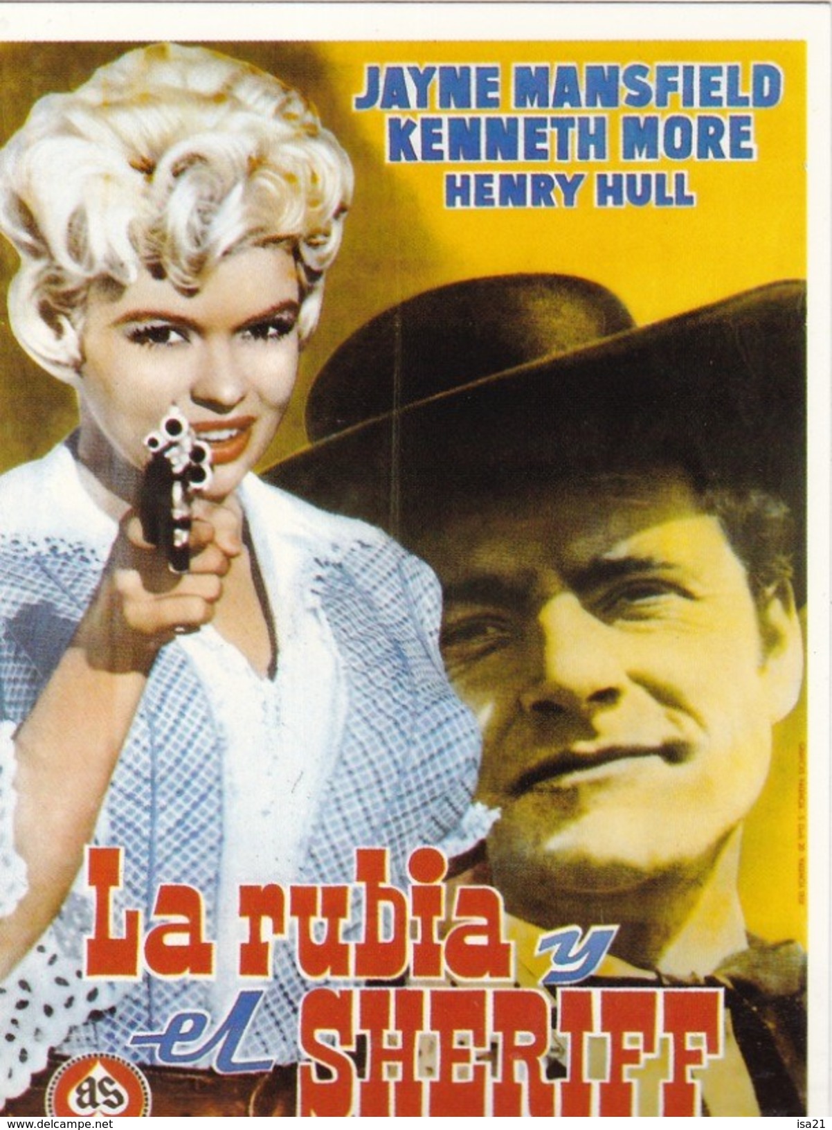 CPM Affiche De Film Spanish Posters LA RUBIA Y EL SHERIFF Jayne MANSFIELD Kenneth MORE Hednry HULL - Posters On Cards