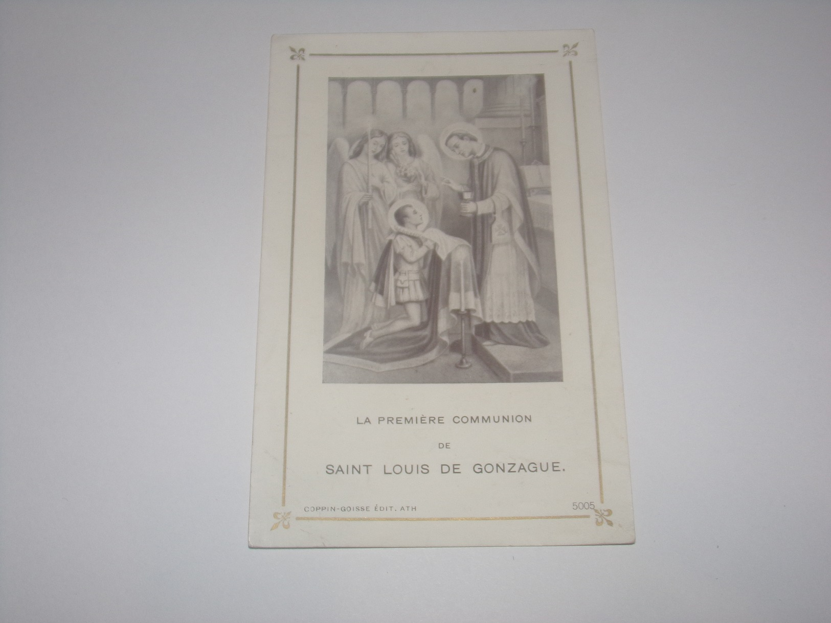Images Religieuses.Communion De Saint Louis De Gonzague.Edition Coppin Goisse à Ath. - Religion & Esotérisme
