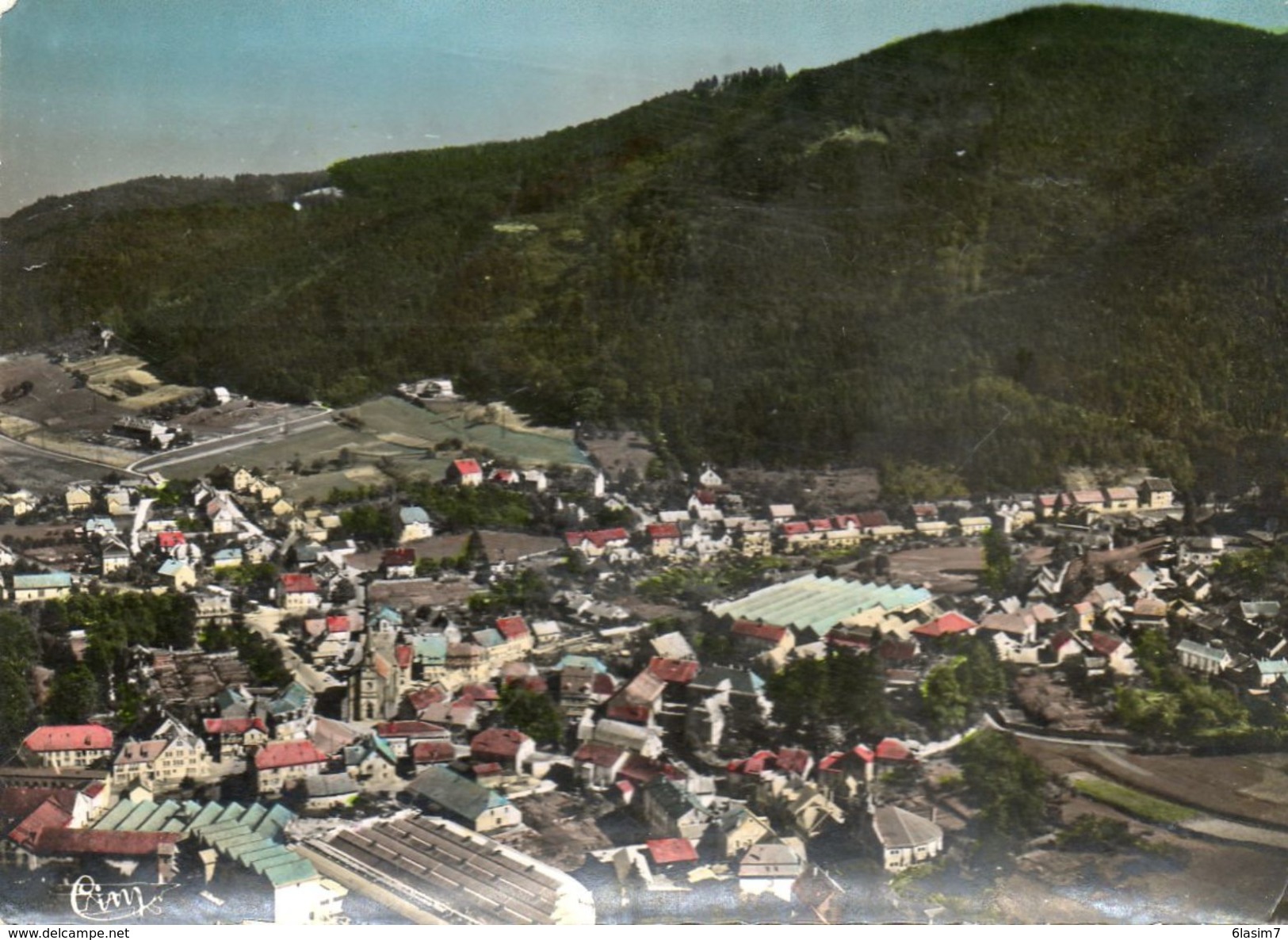 CPSM Dentelée - ROTHAU (67) - Vue Aérienne Du Bourg Et Des Usines En 1956 - Rothau