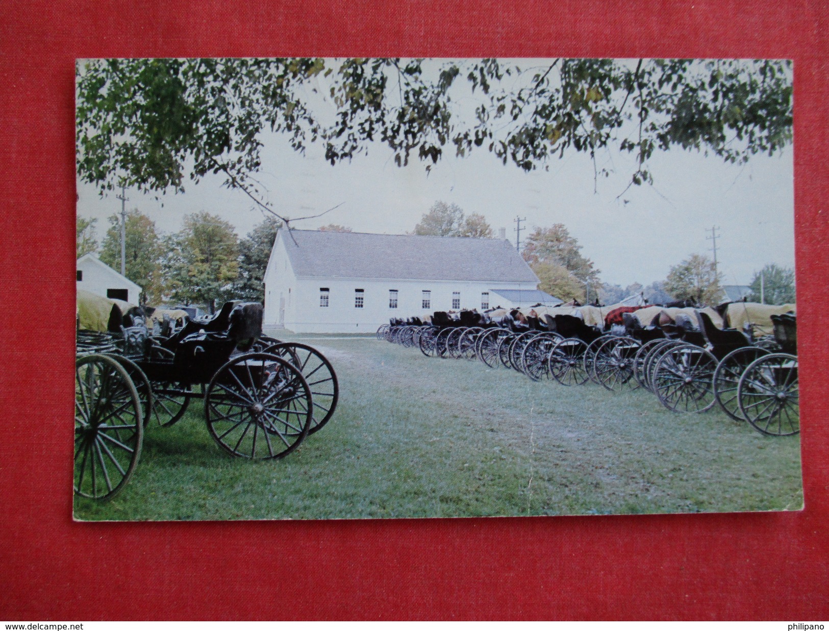 Horses & Buggies Lined Up Behind Martins Old Order Mennonite Meeting House Waterloo  Ontario =ref 2778 - Sonstige & Ohne Zuordnung