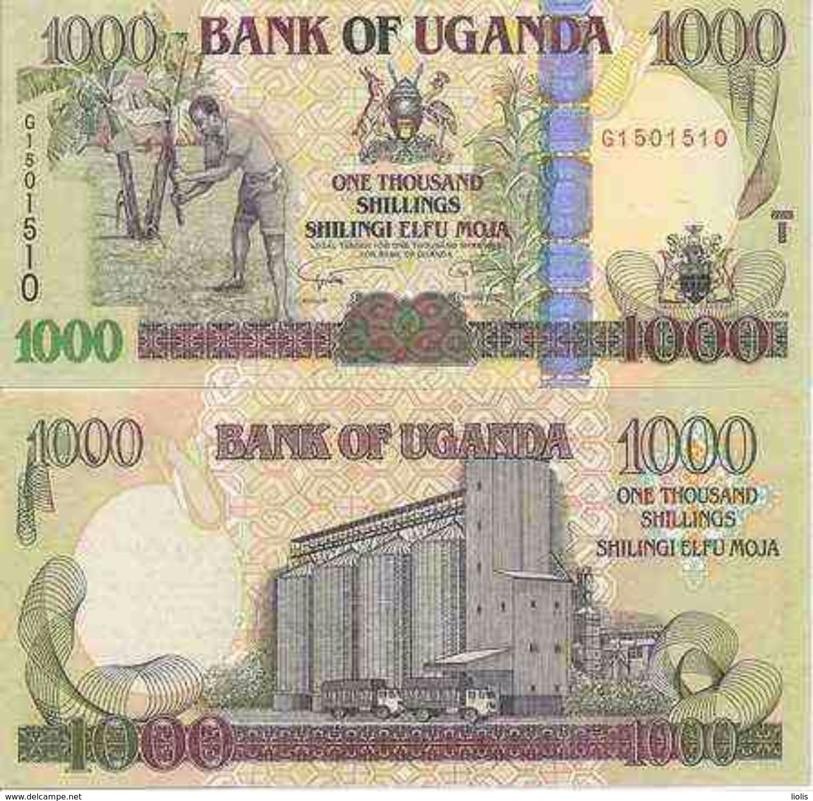 Uganda P-43c  1000 Shillings 2009 UNC - Uganda