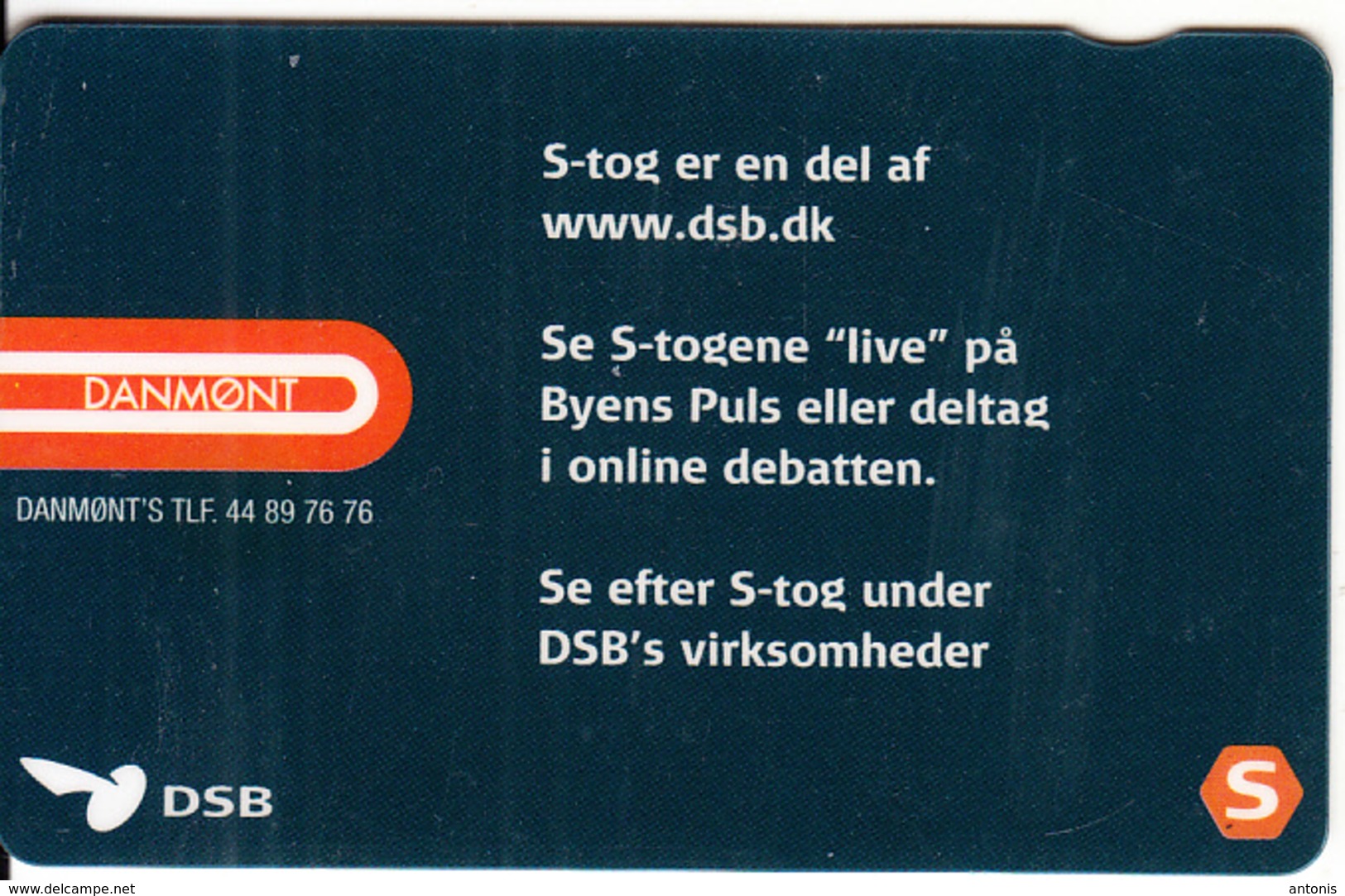 DENMARK - DSB S Train, Danmont Telecard 100 Kr., Tirage 5050, Exp.date 02/01, Used - Denmark