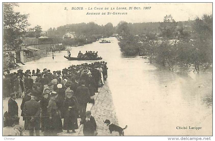 BLOIS LA CRUE DE LA LOIRE 21 OCTOBRE 1907 AVENUE DE SAINT GERVAIS - Blois