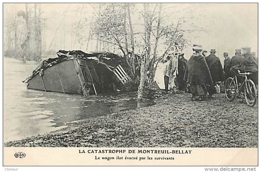 LA CATASTROPHE DE MONTREUIL BELLAY LE WAGON ILOT EVACUE PAR LES SURVIVANTS - Montreuil Bellay
