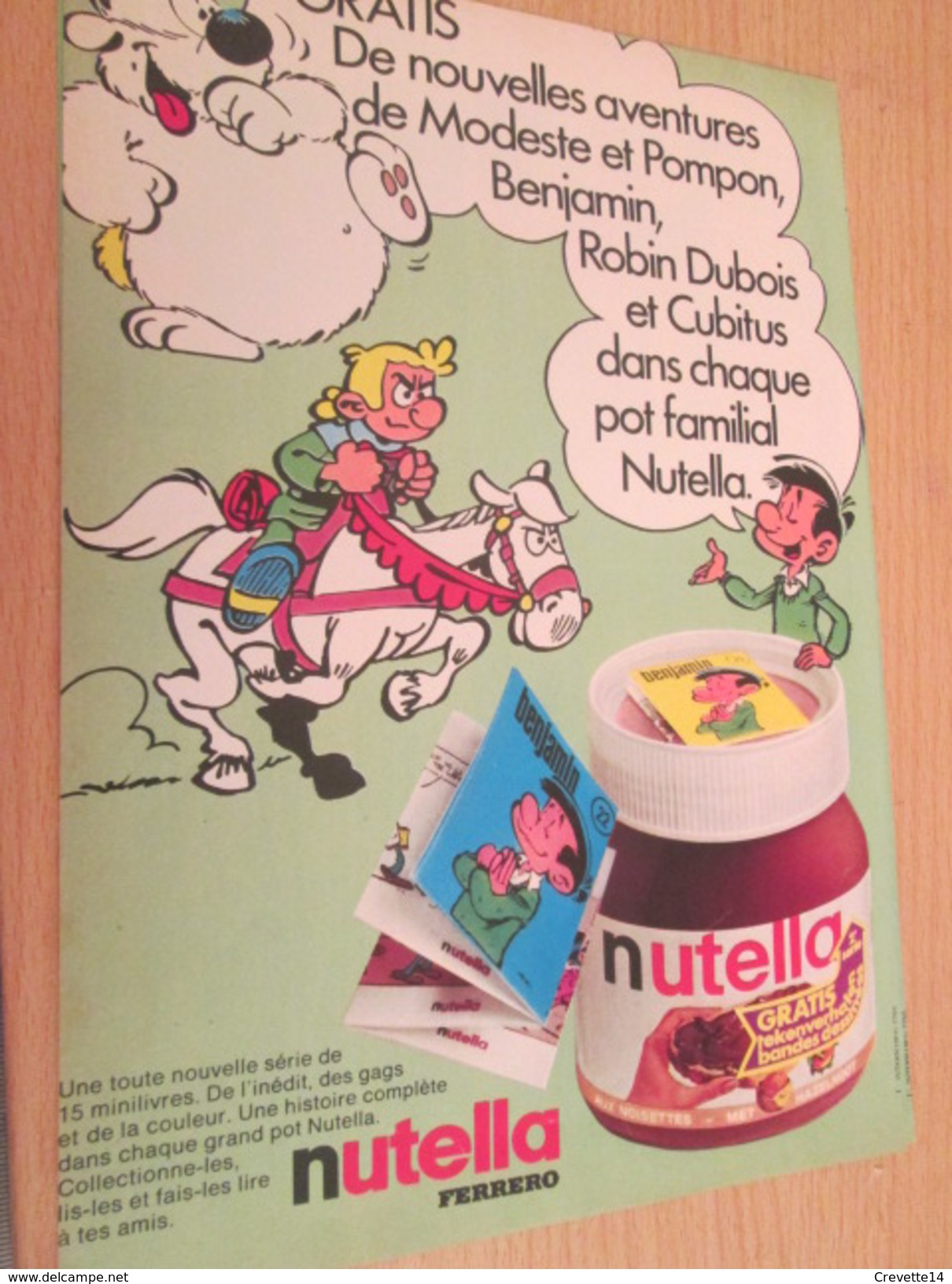 Page De Revue Des Années 60/70 : PUBLICITENUTELLA CUBITUS ROBIN DUBOIS MODESTE ET POMPON MINI BD  Format : Page A4 - Nutella