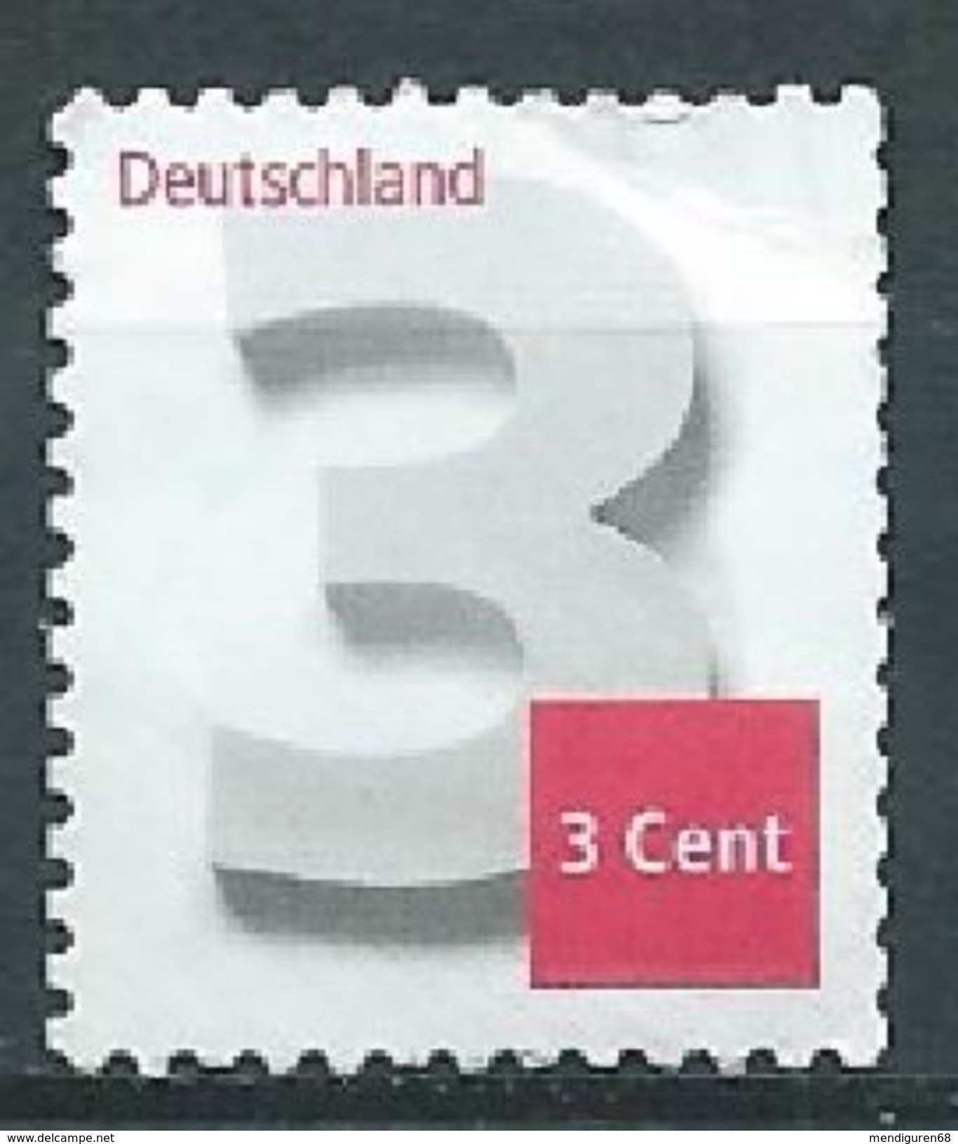 ALLEMAGNE ALEMANIA GERMANY DEUTSCHLAND BUND 2012 3C NUMERAL S/A MI 2967 YV 2791 SC 2698 SG 3808A - Gebraucht