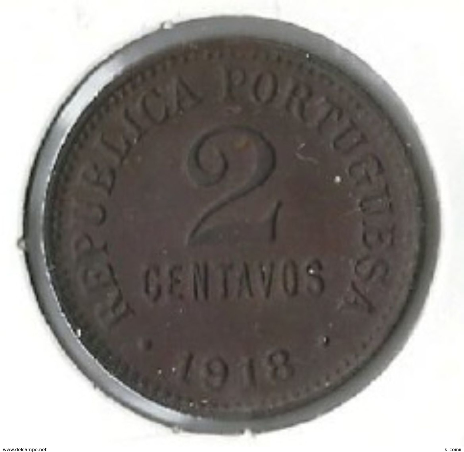 Portugal - 2 Centavos ($02) 1918 - XF/SUP - Portugal