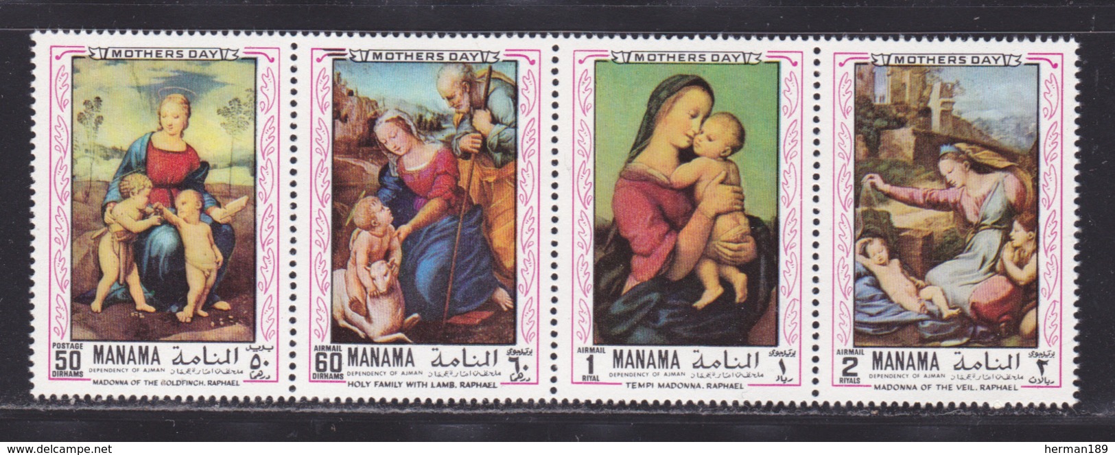 MANAMA AERIENS N°   44 ** MNH Neufs Sans Charnière, 4 Valeurs, TB  (D3604) Journée Des Mères, Tableaux De Raphael - Manama