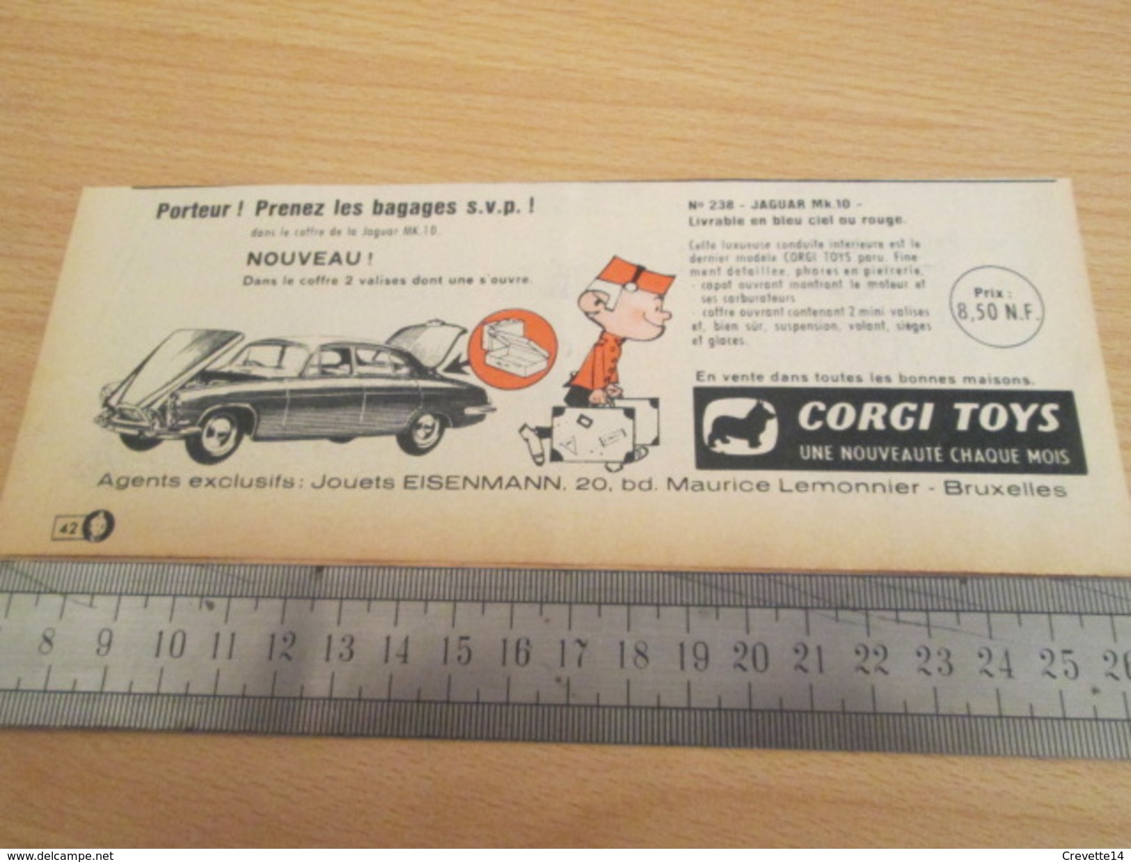 Page De Revue Des Années 60/70 : PUBLICITE  CORGY TOYS JAGUAR Mk 10   Format  VOIR REGLE SUR PHOTO - Corgi Toys