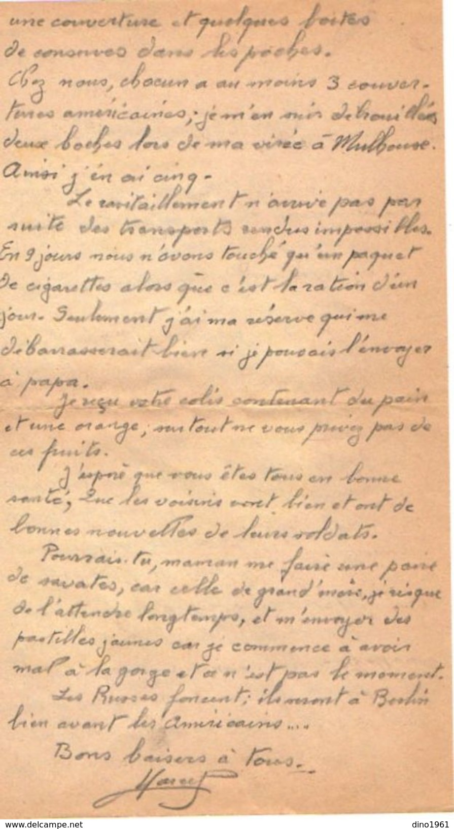 VP11.823 - Guerre 39 / 45 - 5 Lettres Du Soldat Marcel MEUNIER Canonnier 8 ème Batterie S.P 73092 ( RIOM ? ) - Documents