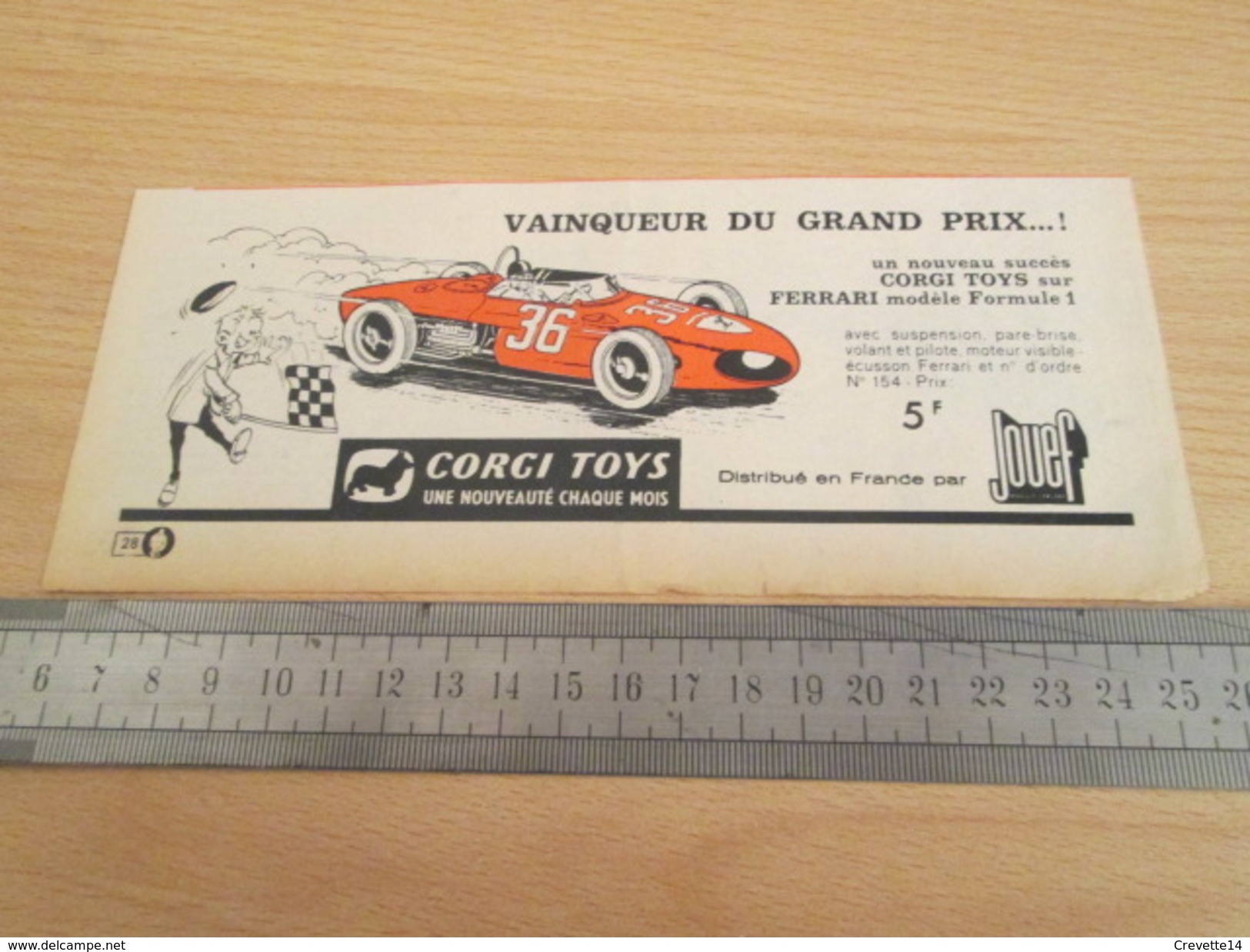 Page De Revue Des Années 60/70 : PUBLICITE  CORGY TOYS  FERRARI F1 Format  VOIR REGLE SUR PHOTO - Corgi Toys