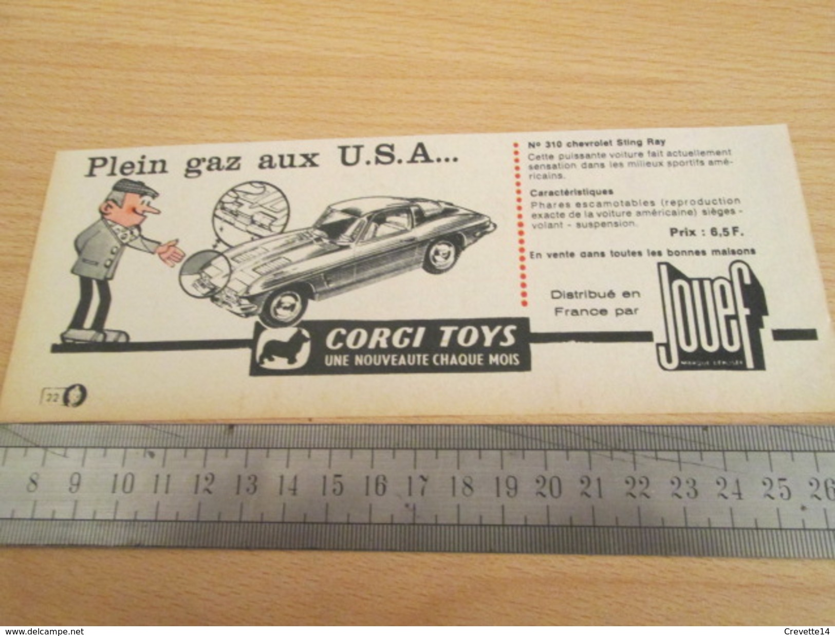 Page De Revue Des Années 60/70 : PUBLICITE  CORGY TOYS  PLEIN GAZ AUX USA  Format  VOIR REGLE SUR PHOTO - Corgi Toys