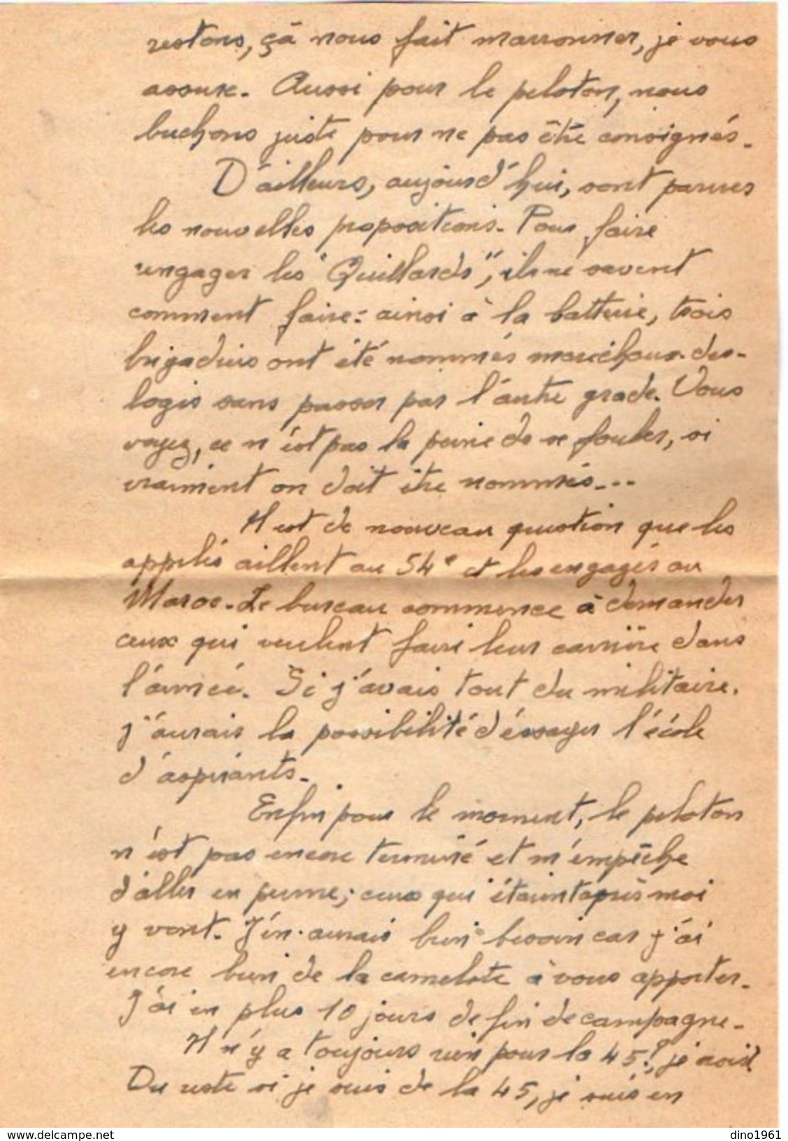 VP11.824 Guerre 39 / 45 - Lettre Avec Franchise Militaire Du Brigadier MEUNIER Au 64 ème R.A.A à NEVERS Pour MONTBELIARD - Documents