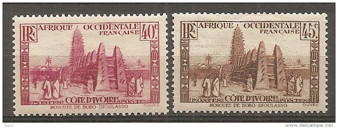 COTE IVOIRE - Yv. N°  118,119,*  40c,45c  Cote 1,1 Euro  BE é Scans - Neufs