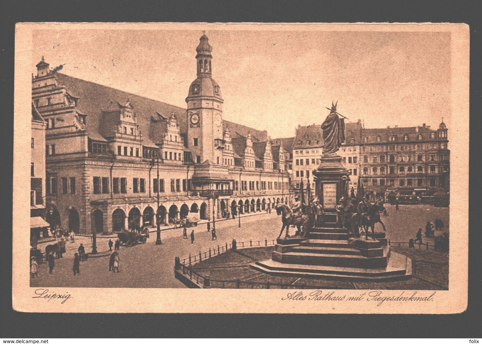 Leipzig - Altes Rathaus Mit Siegesdenkmal - 1936 - Schlag Reichsluftschutzbund - Leipzig